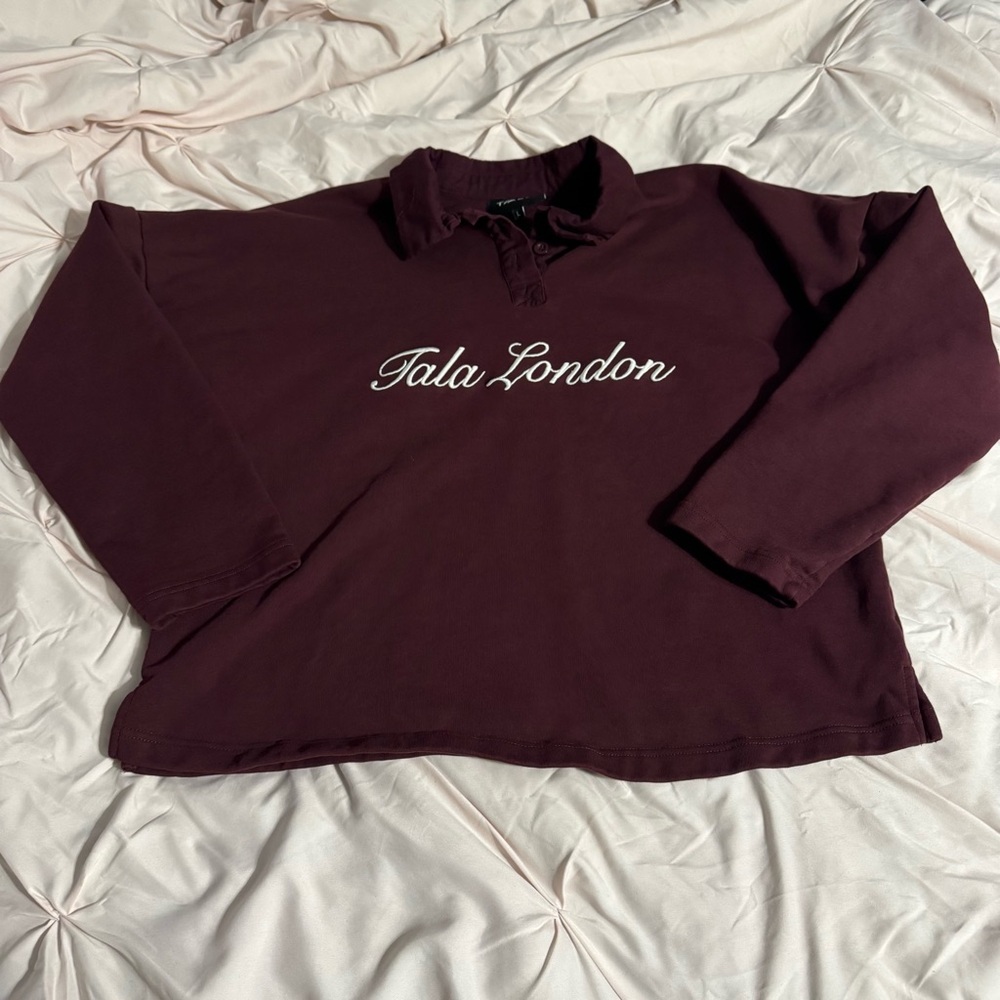 TALA London Burgundy Rugby Polo Sweatshirt